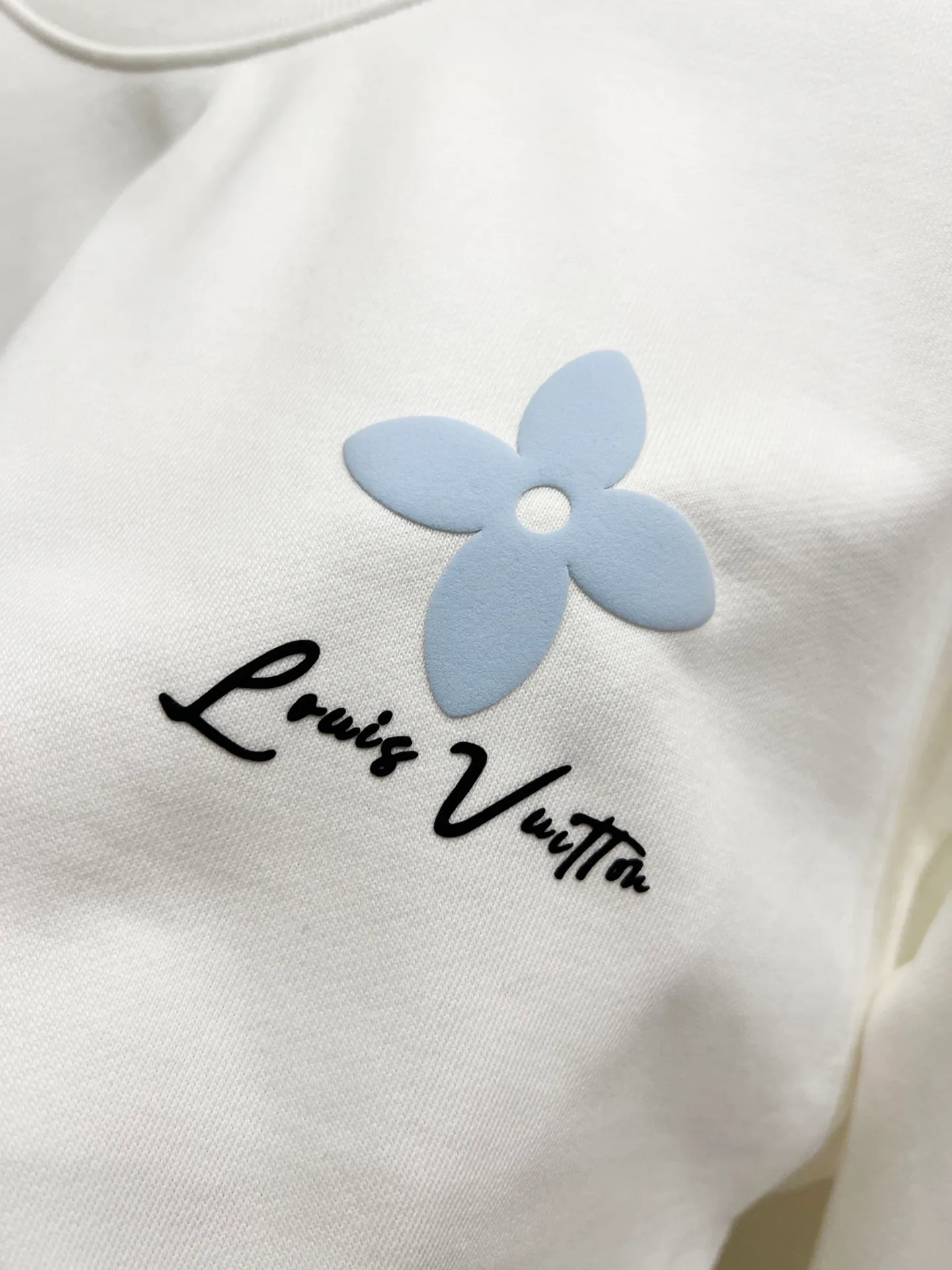 🅿️260 1v Louis* 2025 Autumn and Winter New Style Customized Double Yarn Fabric Round Neck Long Sleeve Sweater Classic Large Flower Foaming Technology Design High-End Version! The same loose version for men and women S M L XL XXL five sizes color black white